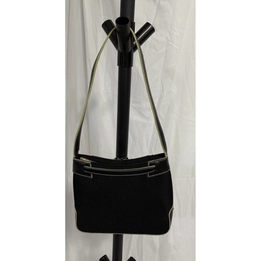 Etienne Aigner‎ Black Nylon Canvas & Leather Handbag/Purse
